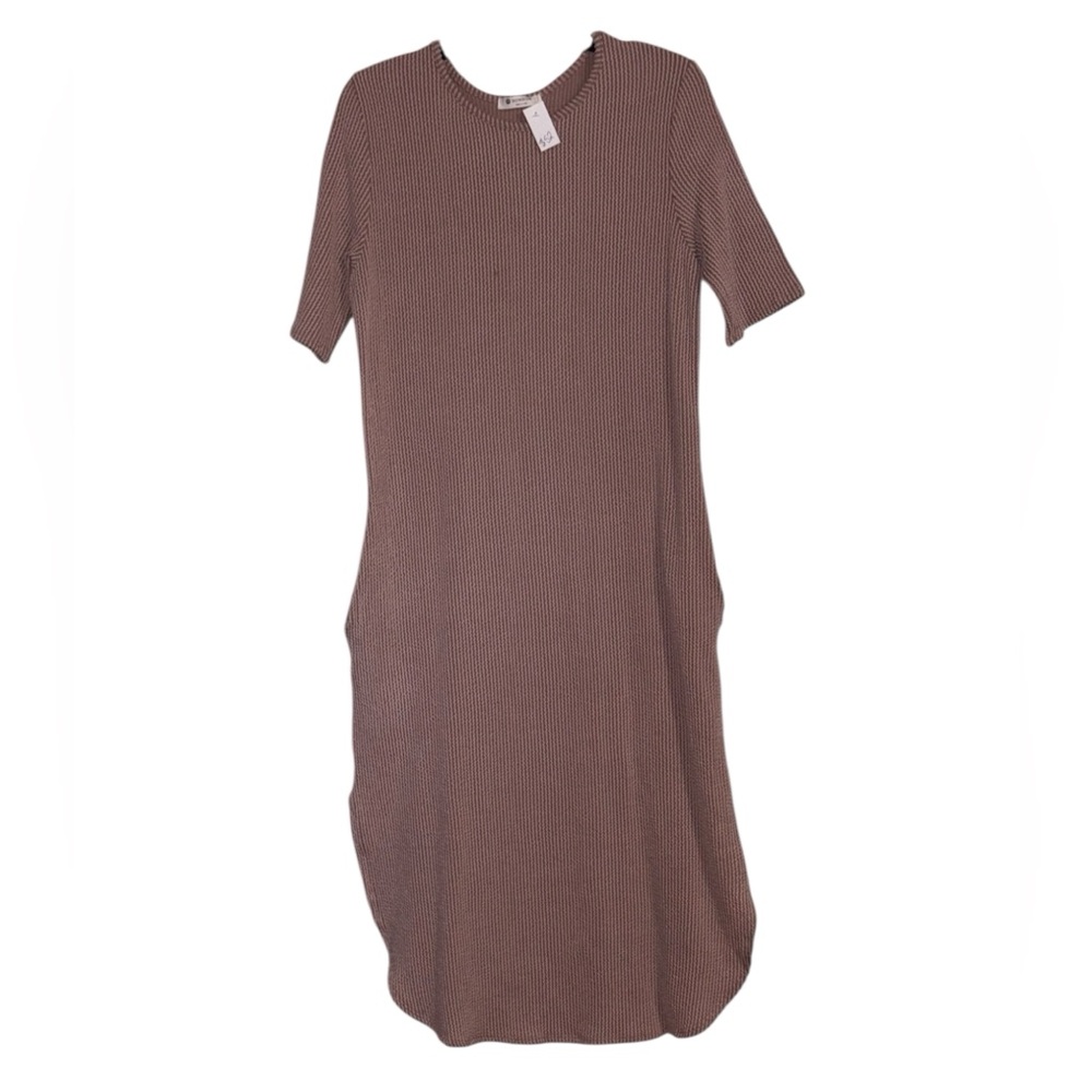 BomBom•Ribbed Mauve Pink Dress